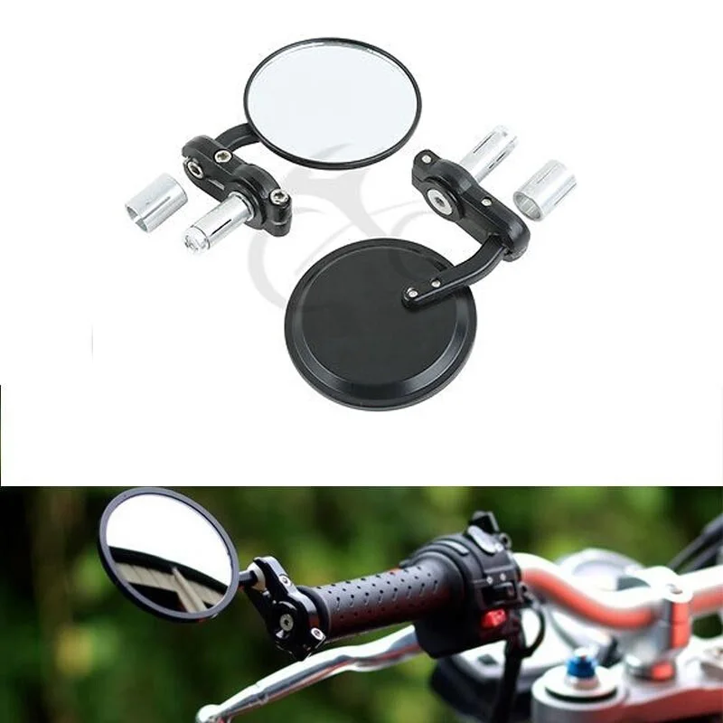 Motorcycle Rearview Mirror Scooter Motocross Side Mirrors Adjustable Riding Round Mirrors for Ktm 520 2002 Husqvama 450 Bmw R100