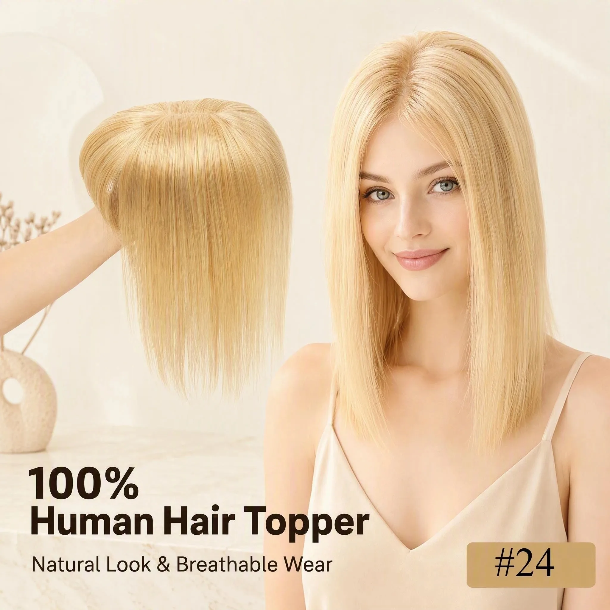 Real Human Hair Silk Lace Base Clip In Hairpiece With Bangs 8x12 25cm #1001 #613 In Stock 48H Ship Wholesale Dropship Wig