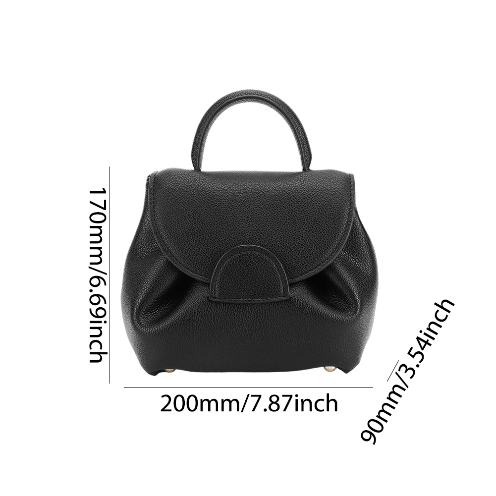 Women Fashion Shoulder Bag Solid Color PU Leather Stylish Messenger Bag Detachable Strap Small Tote Handbag for Working Shopping