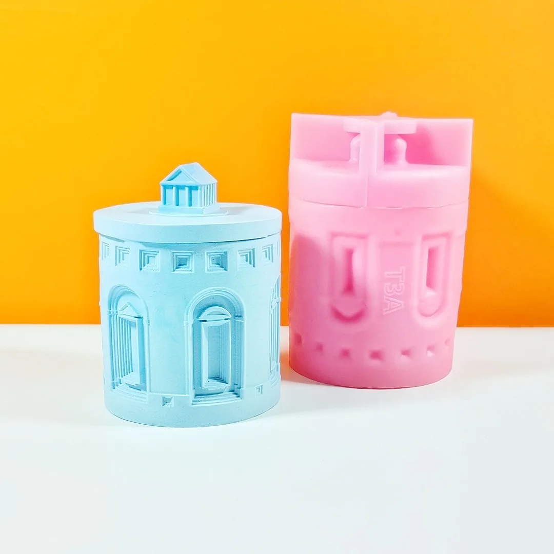 European Style Castle Wax Cup Vase Flower Pot Pen Holder Silicone Mold Gypsum form Scented Stone Ornaments Homemade Handicraft