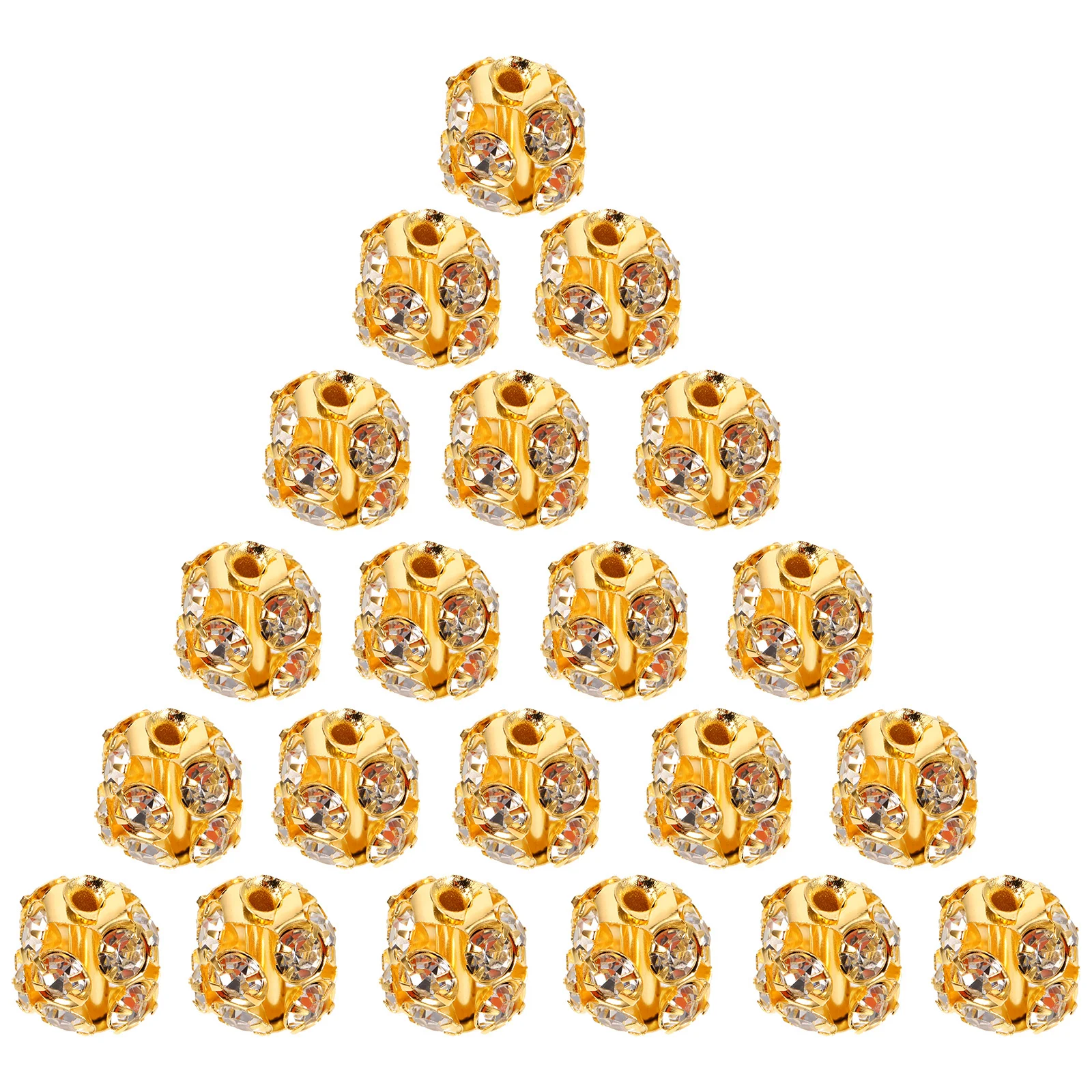

90 Pcs Spacer Beads Rhinestone Inlaid Loose for Bracelets Spacers Jewelry Making