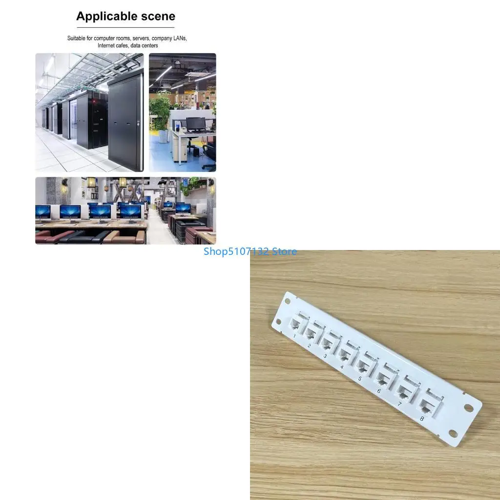 87HD 8-Port لـ 6 لوحة التوصيلات المحمية RJ45 10G غلاف معدني جاهز مرمز بالألوان لـ T568A وT568B Wiri #1