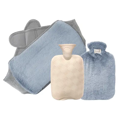 1-2L PVC Hot Water Bottle for Neck And Shoulder Pain Relief Menstrual Cramps Hand-Feet Warmer with 24HR Heat Retention