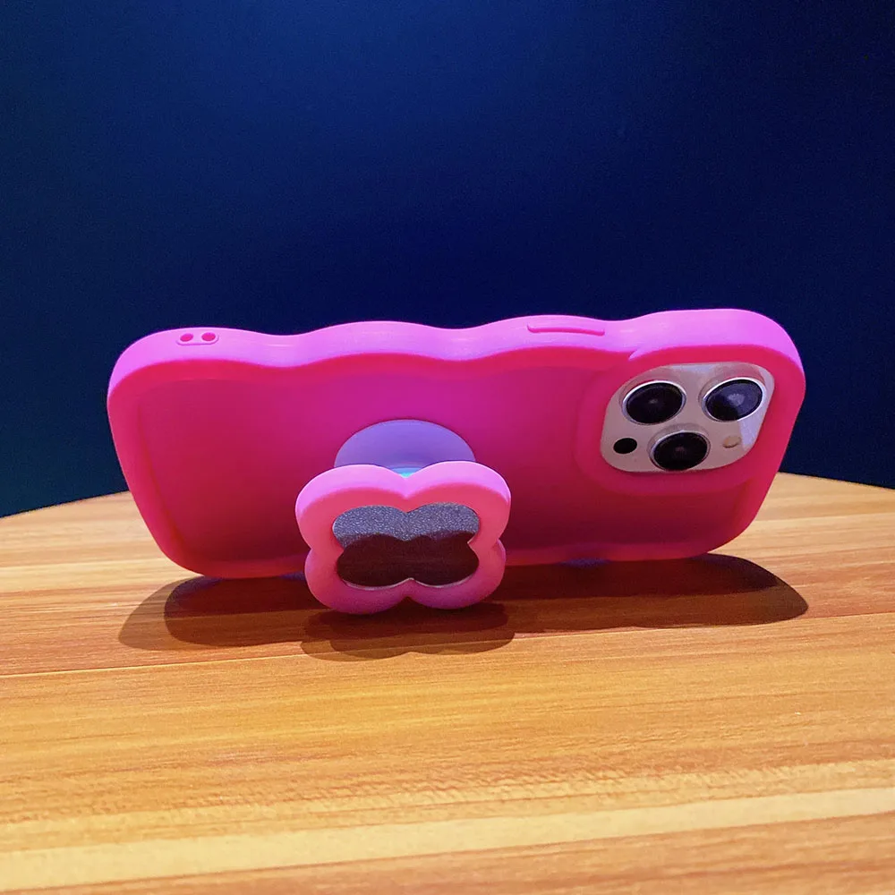 Flower Bracket Waves Soft Phone Case For Samsung Galaxy S24 FE S23 S21 S20 FE S22 Ultra S20FE A05 A05S A15 A35 A55 A54 5G Cover