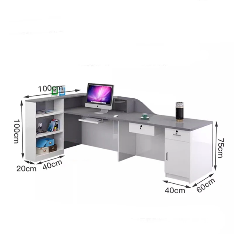 أدراج تخزين مكاتب الاستقبال الحديثة المهنية التجارية وظيفية منصة مشروبات صالون كلاسيكي Rezeption أثاث المكاتب #2