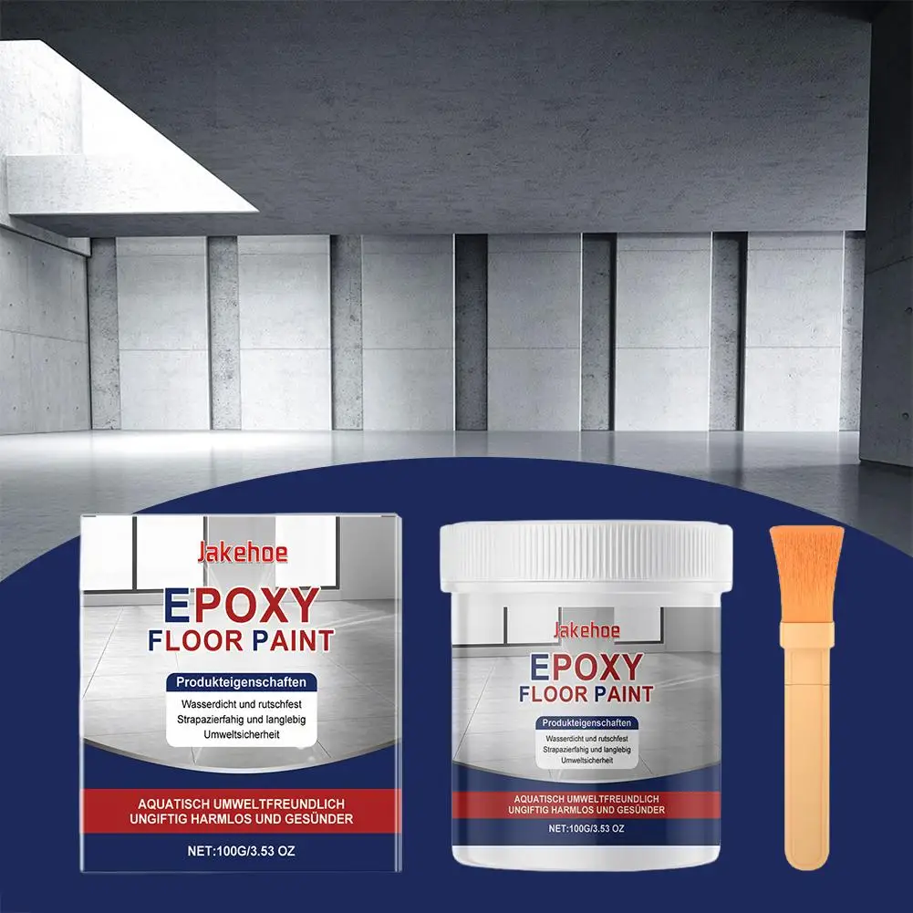 100g Grey Water-Based Epoxy Floor Primer High-Gloss Marble-Effect Finish Primer for Refinishing Surface Scratches