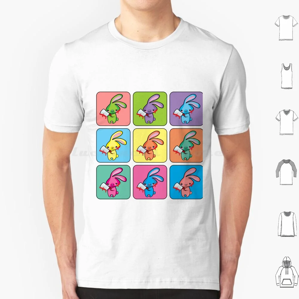 Yumi Kawaii Creepy Bunny Squares T Shirt 6xl Cotton Cool Tee Japanese Manga Kawaii Anime Animation Comic Style Cosplay Yumi