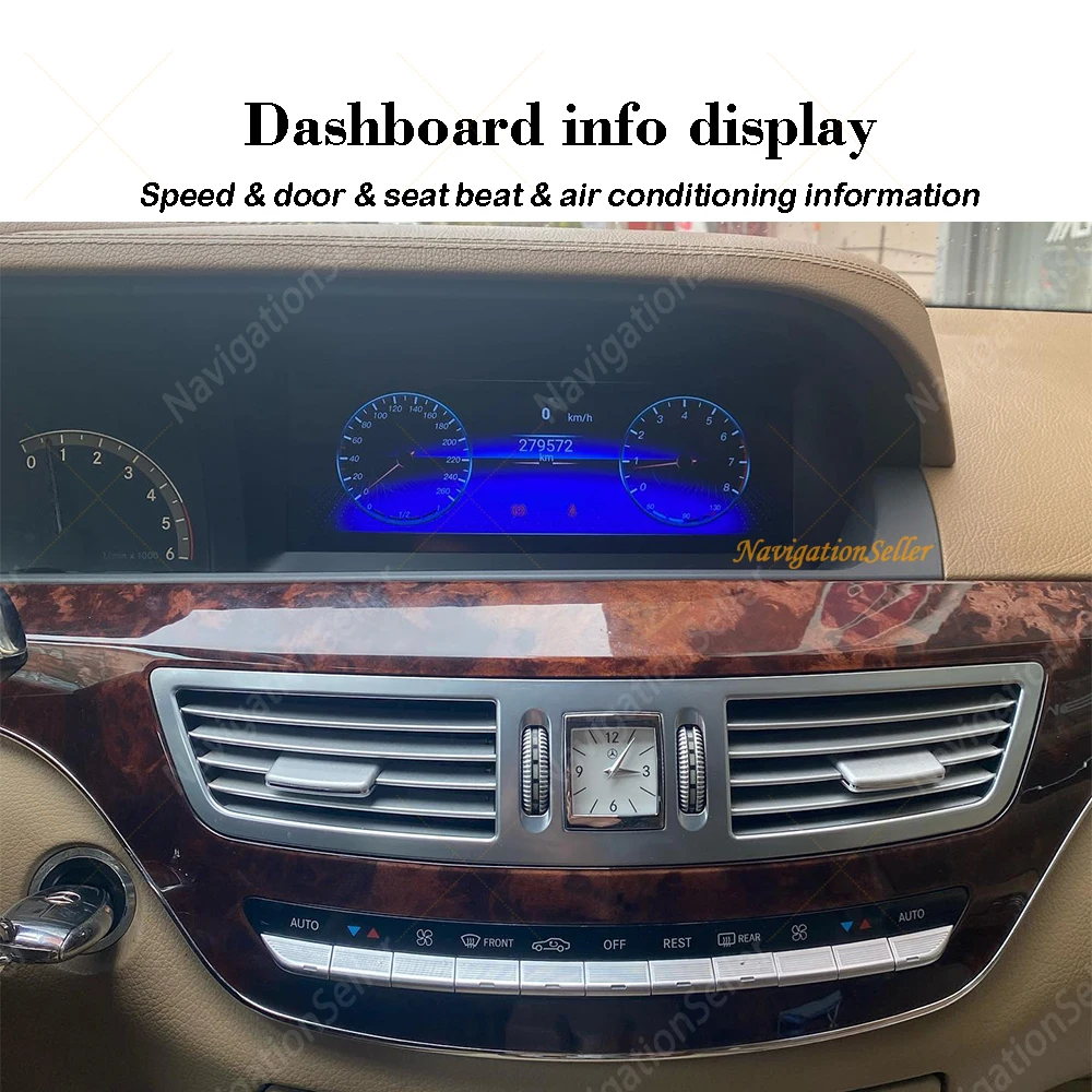 VIGOHI Android 13 Carplay Screen Head Unit For Mercedes S Class W221 CL W216 Youtube Spotify WIFI 4G Bluetooth Radio Navigation