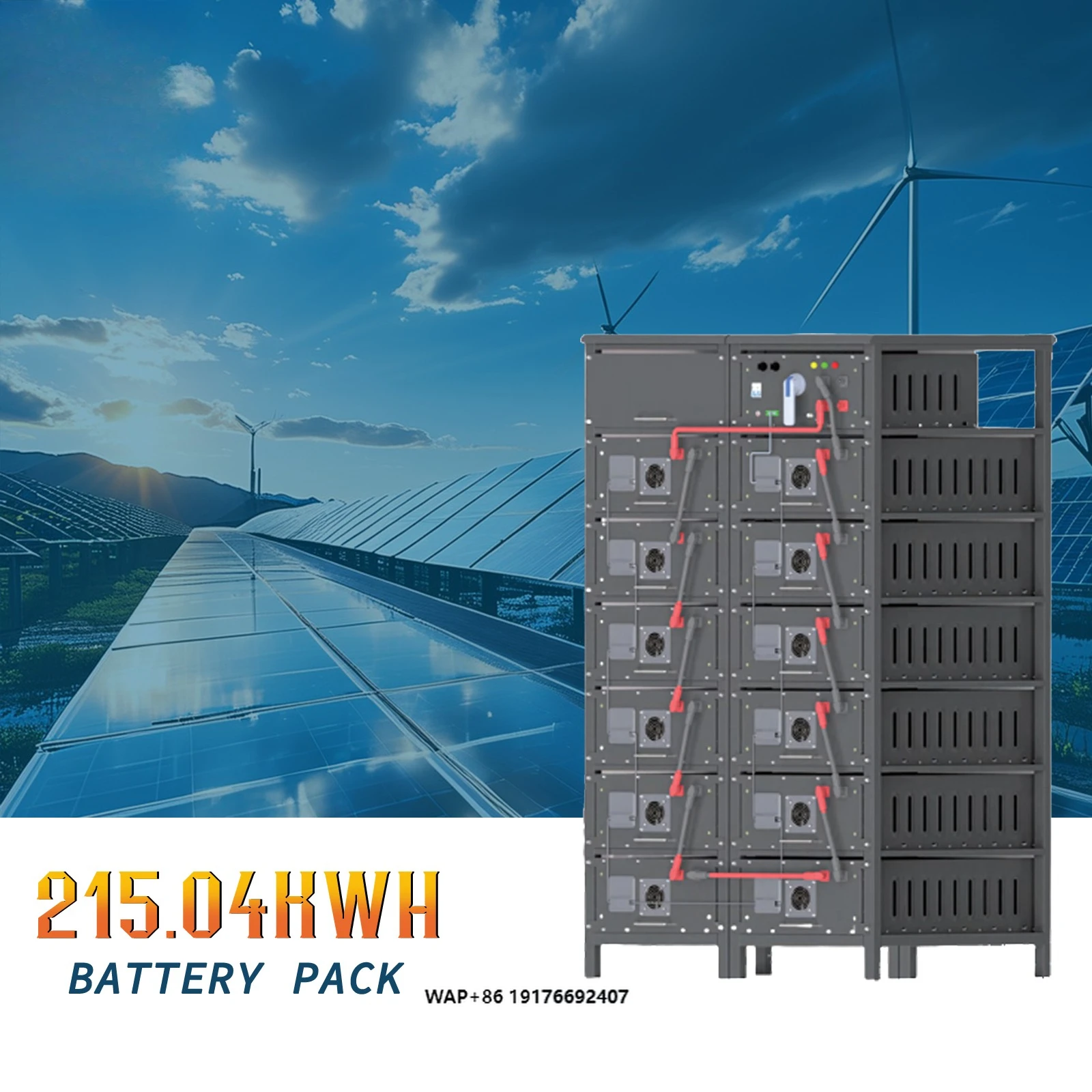 JINGSUN High Voltage Solar Battery 314Ah 100Kwh 200Kwh  215kwh 241Kwh Rack Mount Lifepo4 Battery Pack