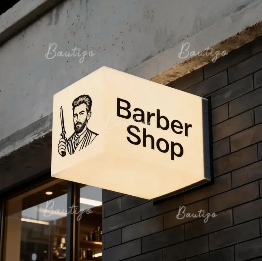 Barber Shop Single Sided Light Box Custom Acrylic Light Box Outdoor Hanging Board Advertising LightBox Sign Store Led Light Box
