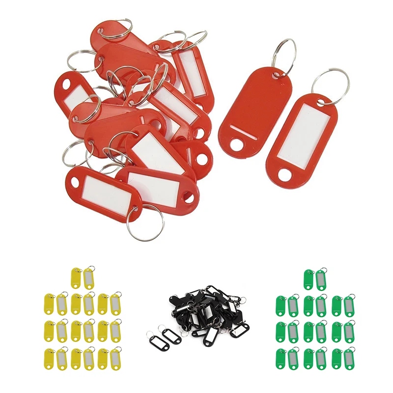 20 Pcs Assorted Key ID Label Tags Split Ring Keyring Keychain