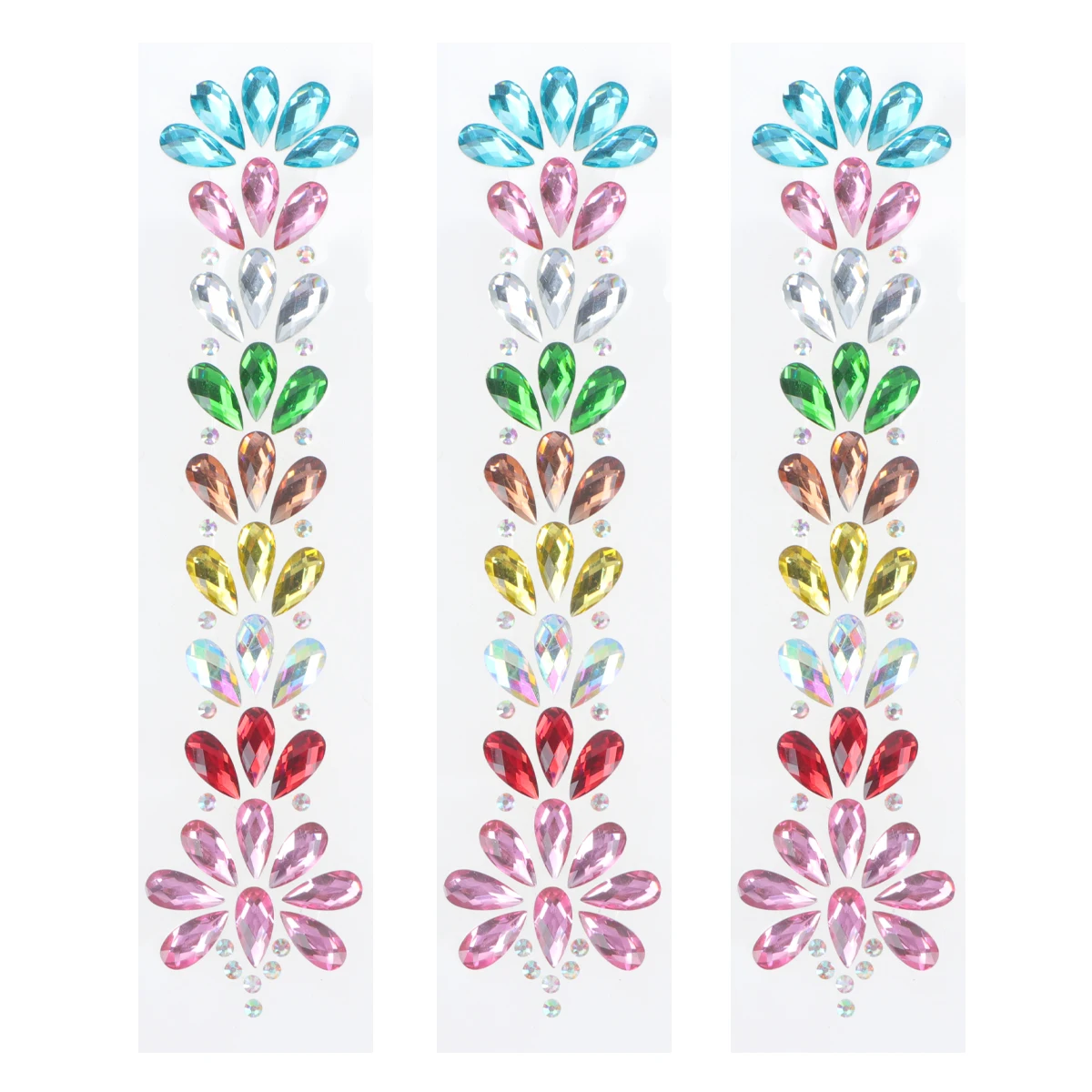 

3pcs 3 Sheets Resin Rhinestone Sticker Diy Crystal Diamond Stereoscopic Colored Petals Art Craft Decoration Gift Mixed Color Car