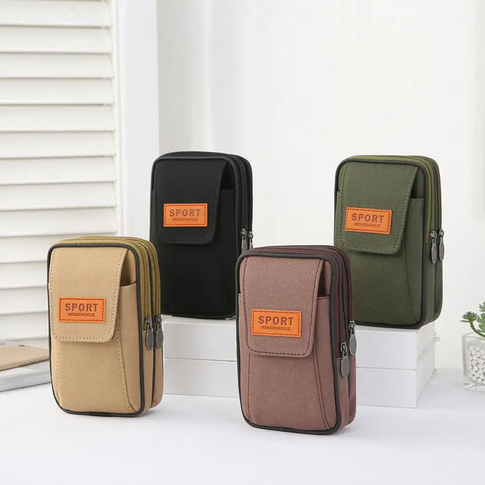 Universal Canvas Mobile Phone Bag Camouflage Outdoor Sports Waterproof Belt Holder Bag CellPhone Pouch Pocket Handbag Waist Bags