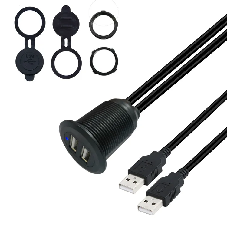 USB لوحة فلوش جبل كابل ، المزدوج USB 2.0 تمديد USB جبل ، داش جبل ، فلوش جبل ، كابل تركيب اللوحة