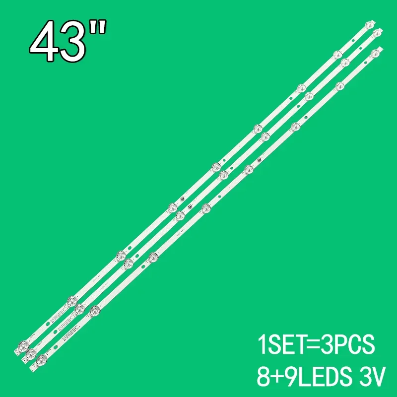 3pcs(2A+1B) A*9LED B*8LED 3V For 43