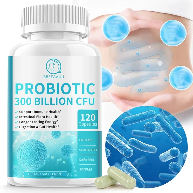 

BBEEAAUU Probiotic Blend Capsules 300 Billion CFU Optimal Gut Health Supports Overall Digestive Health Protecting the Intestines