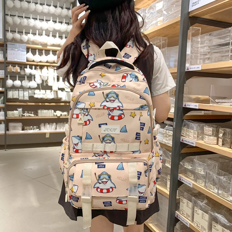 Cute Printed Backpack for Students, Large Capacity Lightweight School Bag, Spacious Campus Backpack for College and High School
