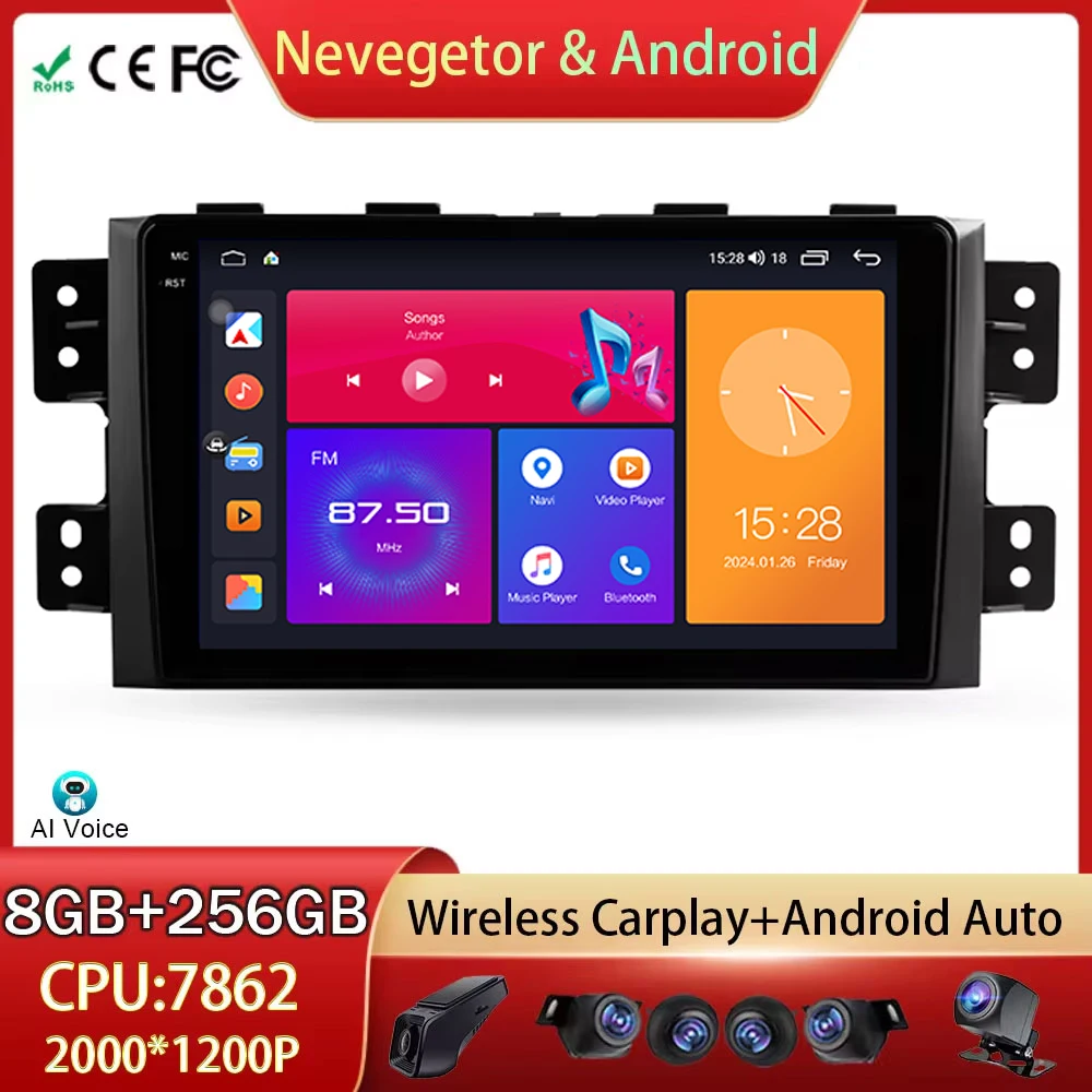 

For Kia Mohave 2008 - 2016 Borrego 2008 - 2011 Car Radio Wireless Android Auto GPS Navigation Multimedia Player WIFI No 2din DVD