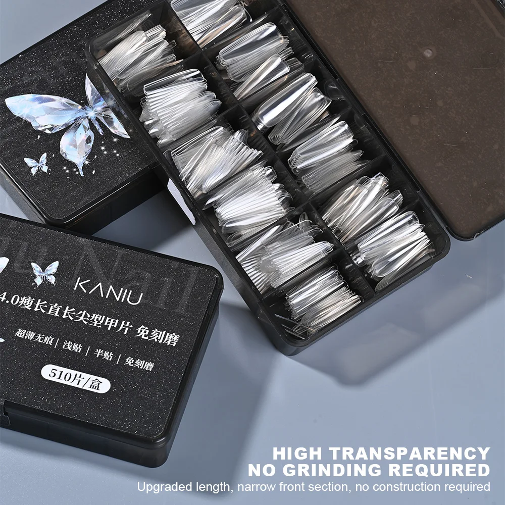 NEW Boxed Long Nail Tips - Upgraded Matte Gel Nail Stickers Without File, Pre-Shaped Full Coverage Of Long Nails For Manicure