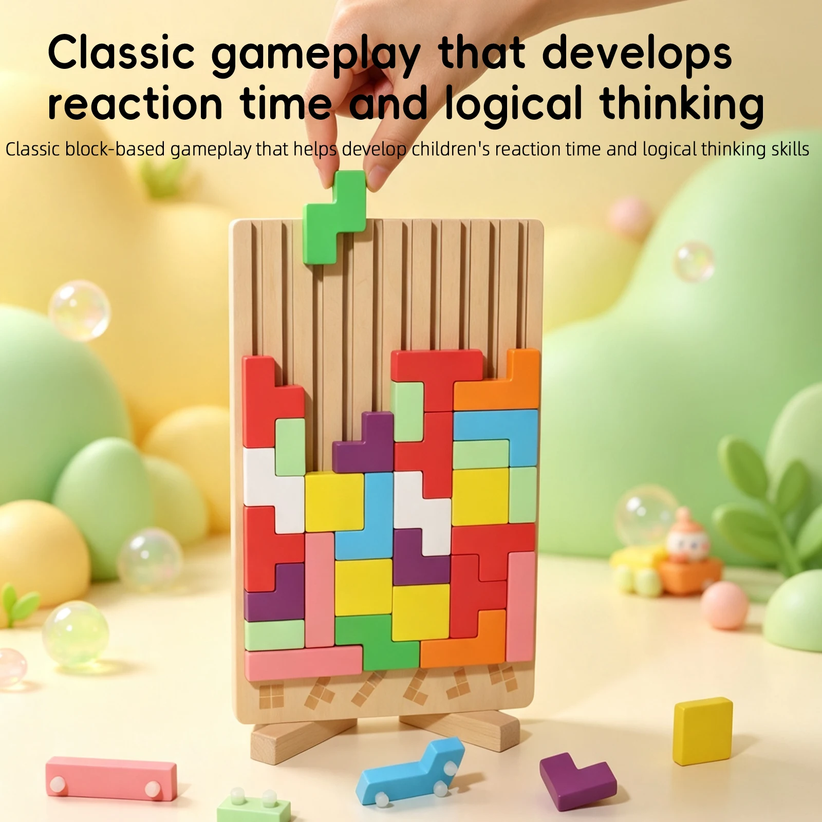 Early Calendar Russian Puzzle 3D Three-Dimensional Wooden Block Building Block Baby Logic Training Puzzle Toys Parent-Child Gift