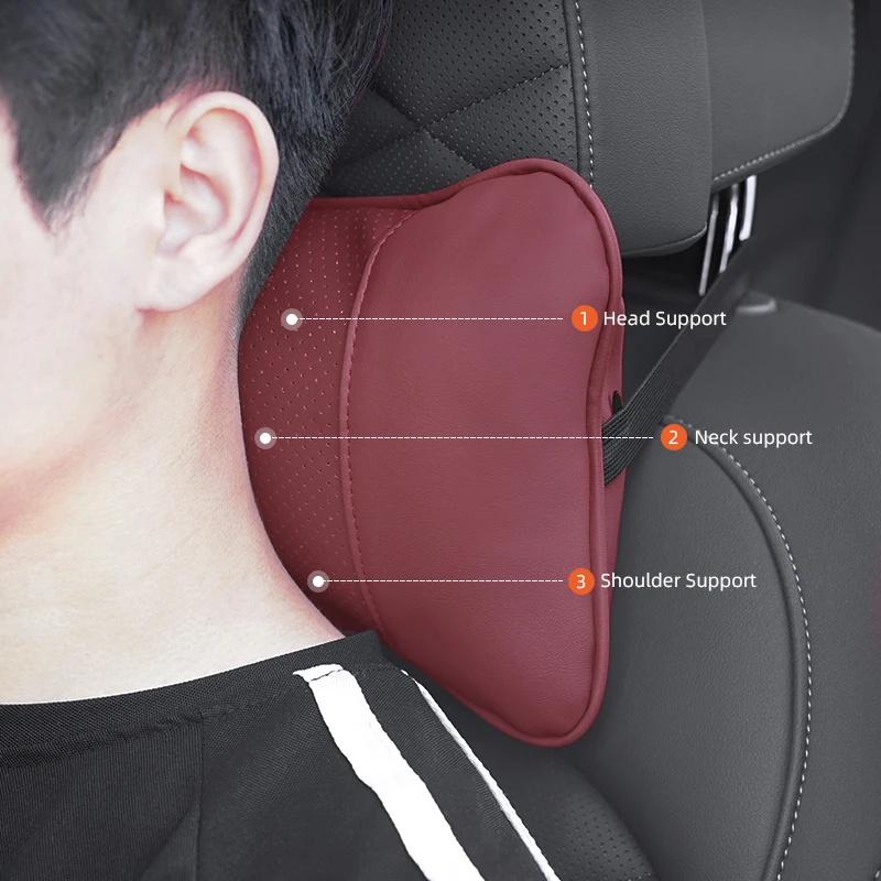 Leather Car Neck Pillow Breathable Heat Dissipation Headrest For Acura MDX RDX ADX Integra ZDX TLX NSX ILX RLX CDX Type S A-Spec