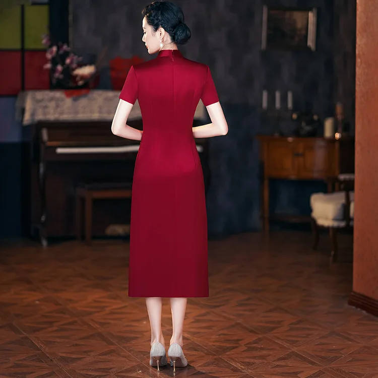 Yourqipao فساتين الأم في القانون فستان أم العروس العريس لحفلات الزفاف الصينية شيونغسام 2023 فساتين سهرة بمقاس كبير