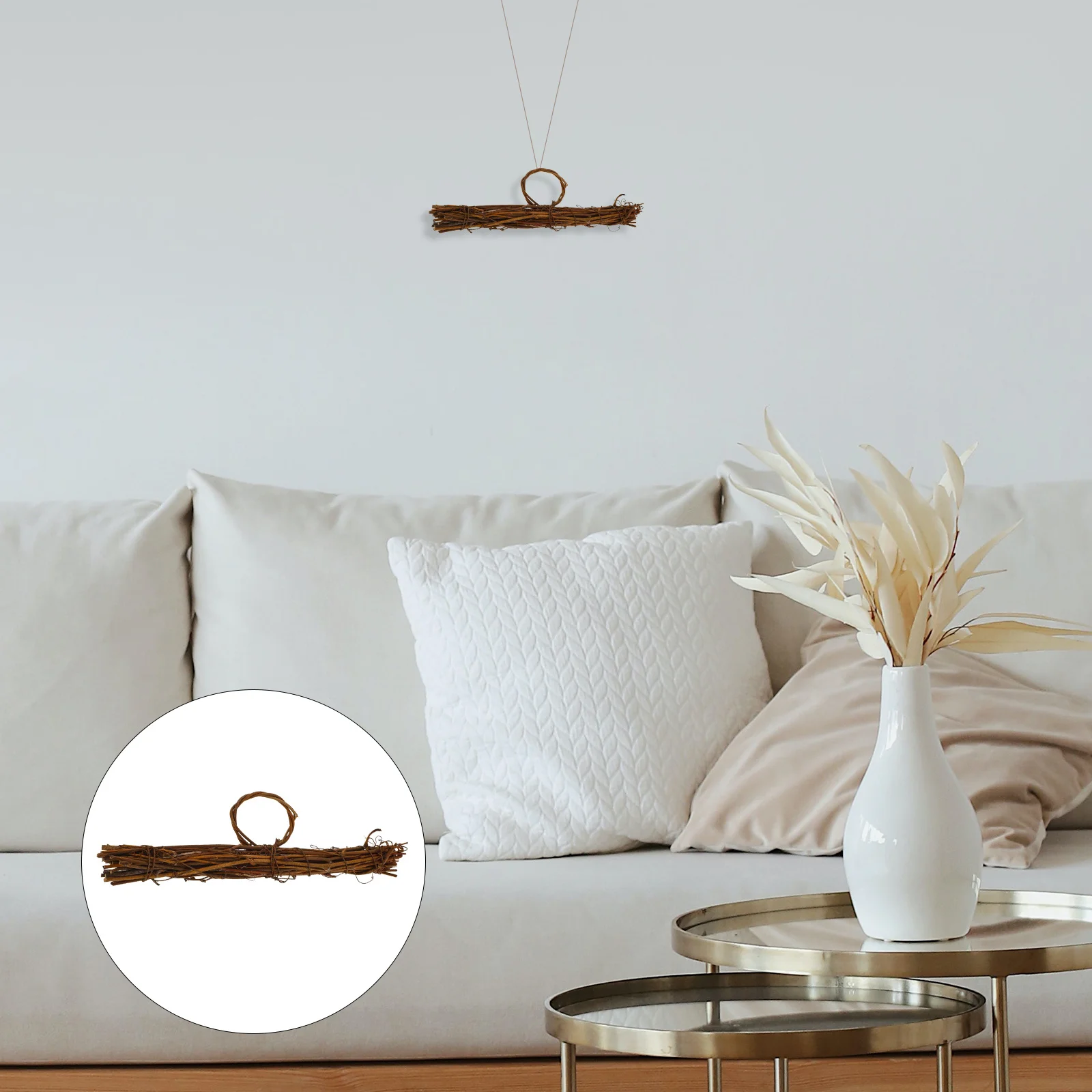 

Rattan Wreath Frame Hanger Shaped Classic Rattan Hoop for DIY Floral Garland Christmas Easter Thanksgiving Halloween Decoration