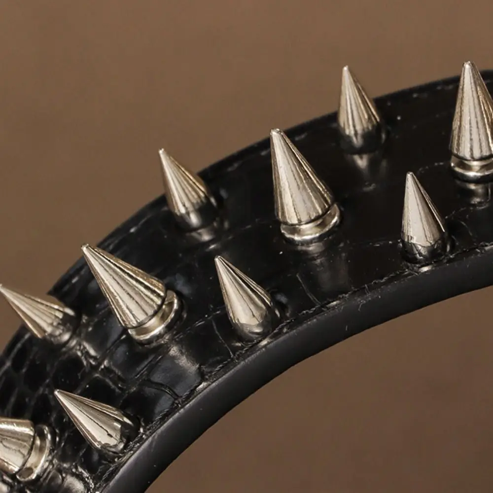 

Anti-bite Spiked Dog Collars Adjustable Heavy Duty PU Leather Pet Necklace Widen Anti-Chew Dog Neck Collar Pet Supplies