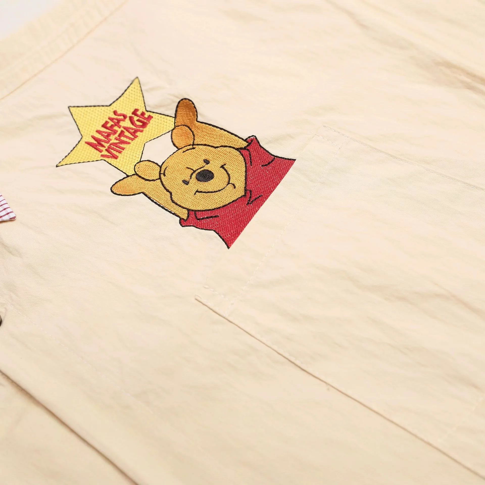 American Street Style Cartoon Bear Embroidered Long Sleeve Shirt for Men and Women Loose Casual Couple Shirt Jacket for Autumn