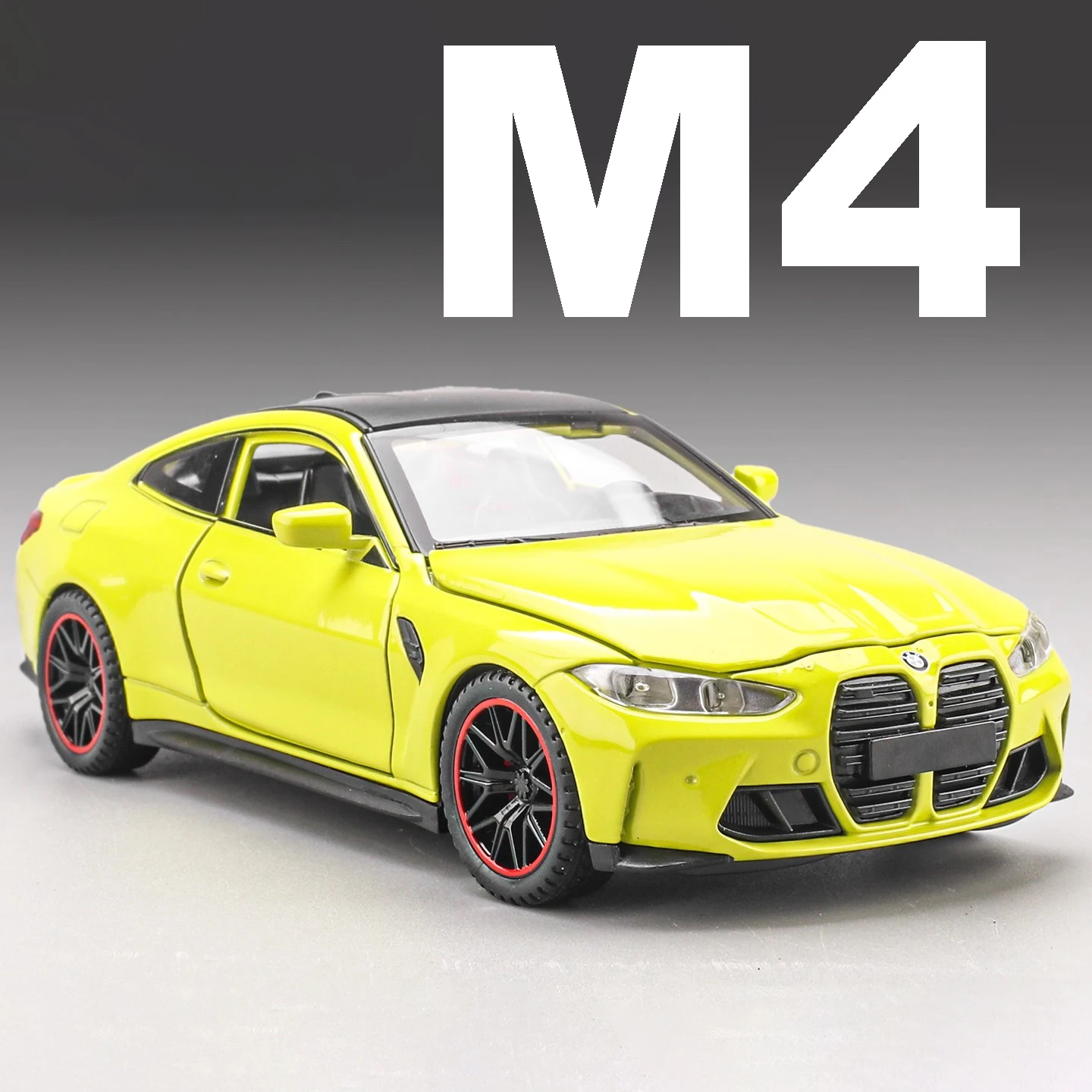 

1:32 M4 Coupe 320i Model Toy Car Alloy Body Rubber Tires Doors Opened Pull Back Simulation Toys Models Presents for Children