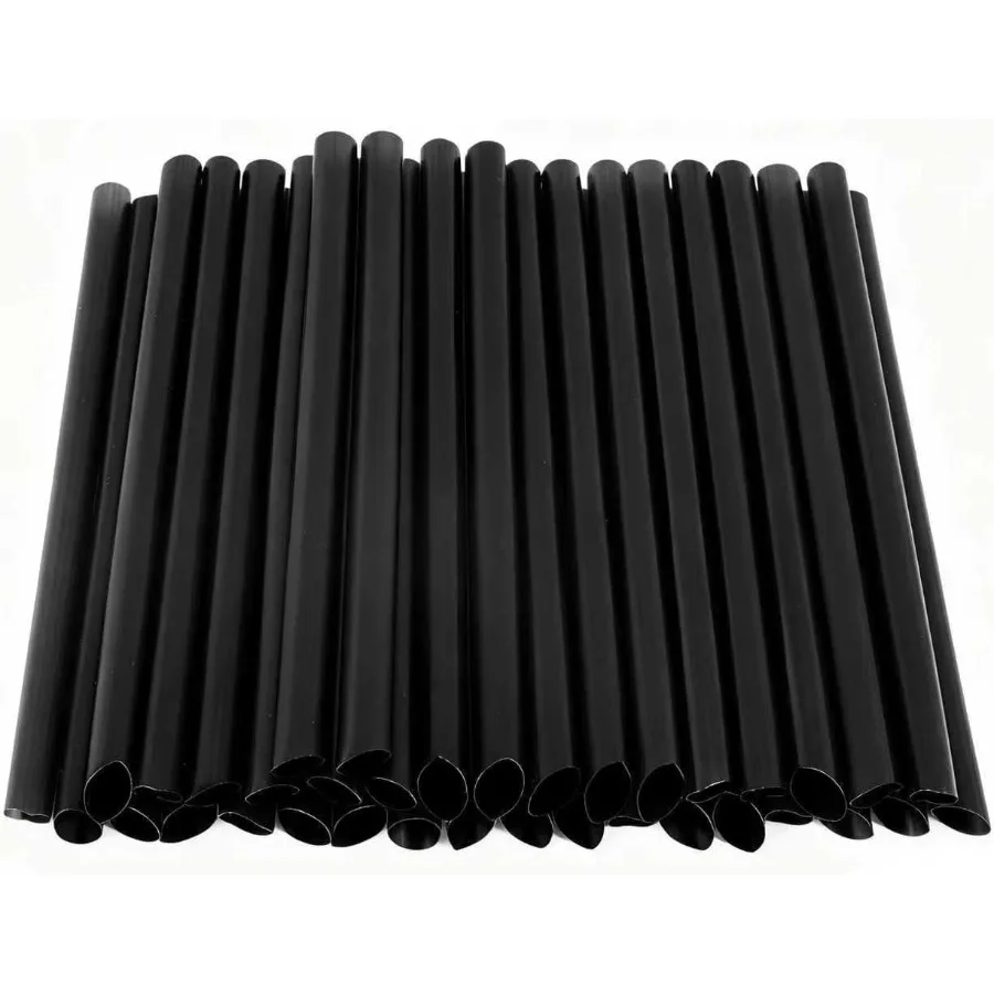 

500PCS Disposable Boba Straws Individually Wrapped for Smoothie Milkshake Bubble Tea and Thick Drinks Black Straws Ideal for Be