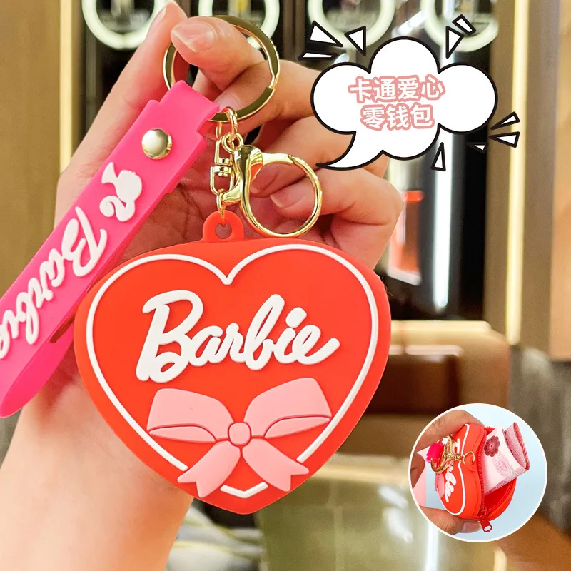 محفظة عملات معدنية على شكل قلب من مينسو كريتيف باربي، سلسلة مفاتيح، قلادة سيارة، حقيبة، سلسلة مفاتيح، قلادة، آلة مخلب