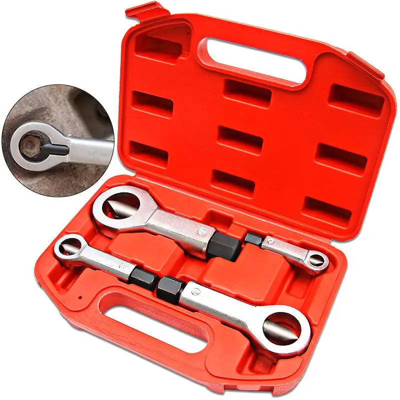 

4Pcs/set 9-27mm Rusty Nut Breaker Damaged Bolt Nut Wrench Breaker Nut Separation Tool Bolt Driver Nut Removal Accessory