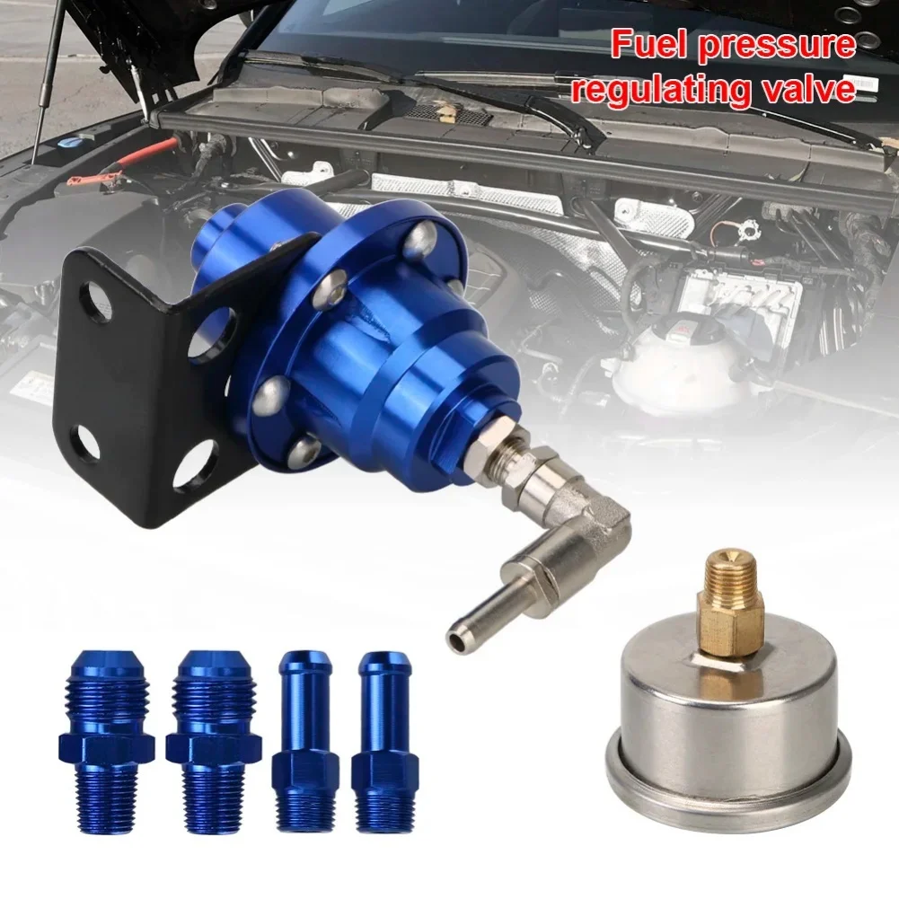 Adjustable Fuel Pressure Regulator With Gauge Kit Aluminum For Supercharger High Performance Racing Car Auto Parts