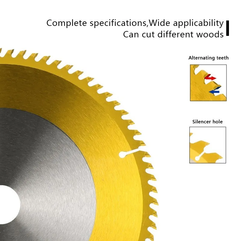 CMCP  205-300mm Woodworking Saw Blade TiN Coated TCT Circular Saw Blade Carbide Tipped Wood Cutting Disc 