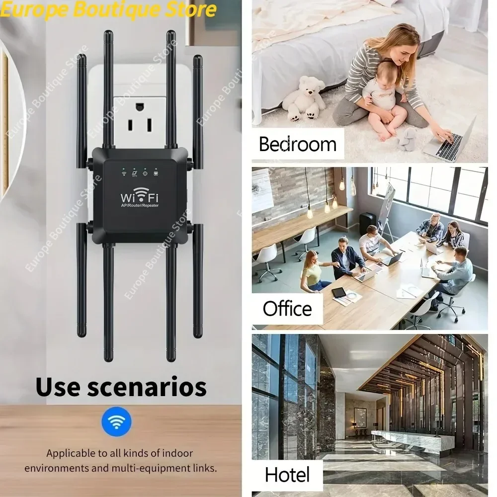 300 Mbps WiFi Repeater Draadloze WiFi Signaal Repeater Extender High Gain 8 Antenne Dual-Band 2.4G Netwerkversterker WPS Router