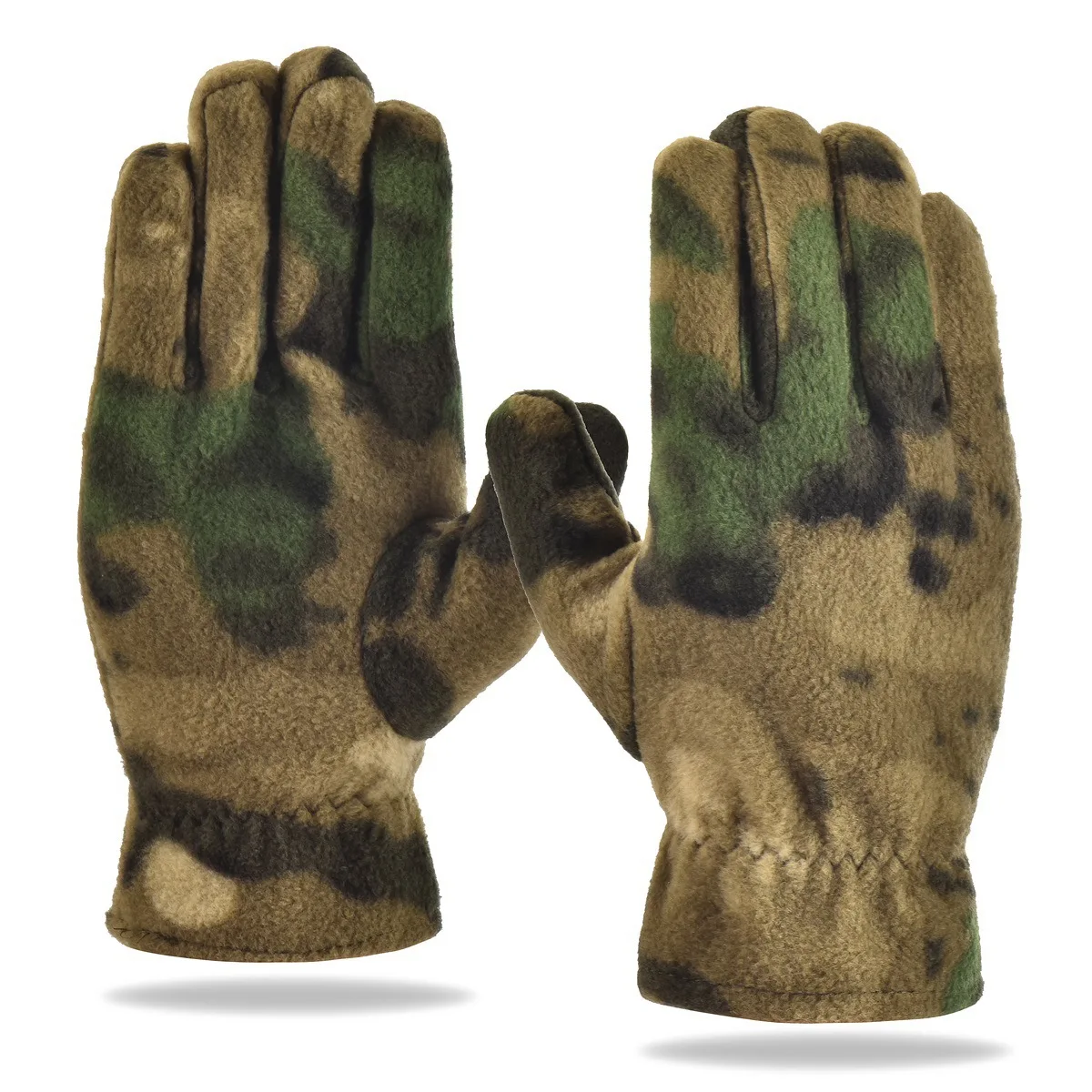 

Sport and Outdoor Warm Gloves Camouflage Polyester Fleece Windproof Gloves for Skiing Mountaineering and Tactical Use