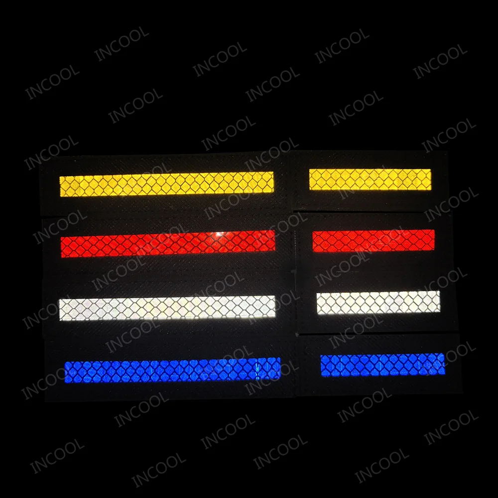 IR Reflective Laser Cut Patch Tactical Military Patches Combat Nylon Armband White Blue Yellow Red Line Badges For Clothing Caps