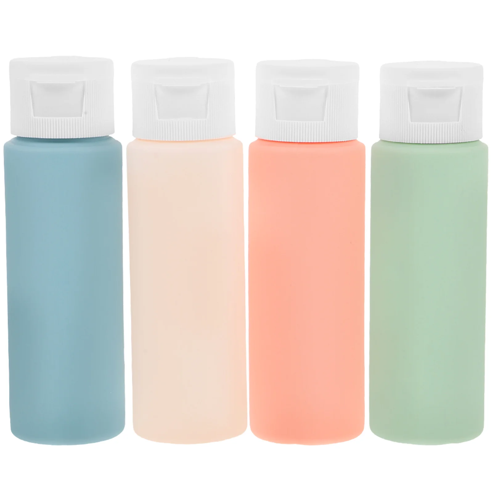 4 Pcs Travel Supplies Macaron Tube Squeeze Bottle Set Size Toiletries Containers for Conditioner Refillable Shampoo