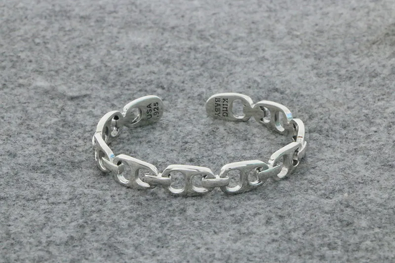 Pig Nose Bracelet Women's Sterling Silver Open Hollow Circle Bracelet Design sense, temperament, concise and simple high-end gif