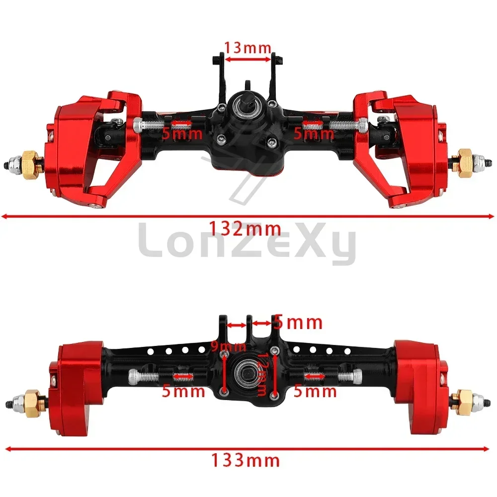 Aluminum Alloy TRX4-M Completed Front and Rear Portal Axles with Steel Gears for 1/18 RC Crawler TRX4M Metal Upgrade Parts