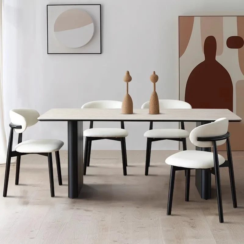 luxury dining table household modern simple small apartment ash wood dining table and chair combination