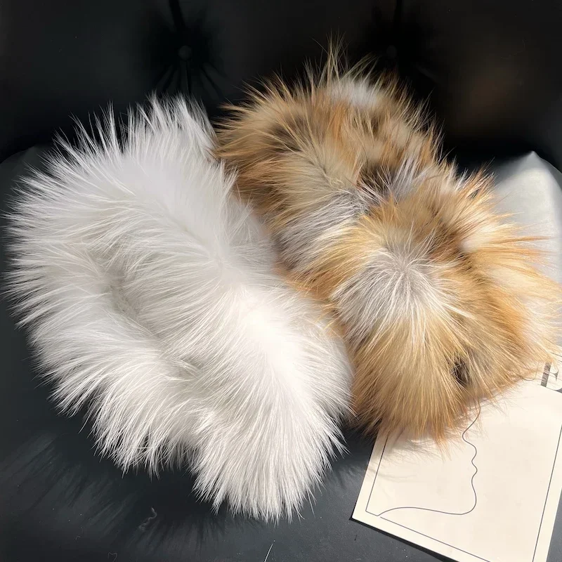 Luxuriöser Damen-Winterschal aus echtem Pelz, warmer Fuchspelz-Stirnbandring, modische Schals aus natürlichem Fuchspelz für Damen, Schals aus Naturpelz – Detail 14