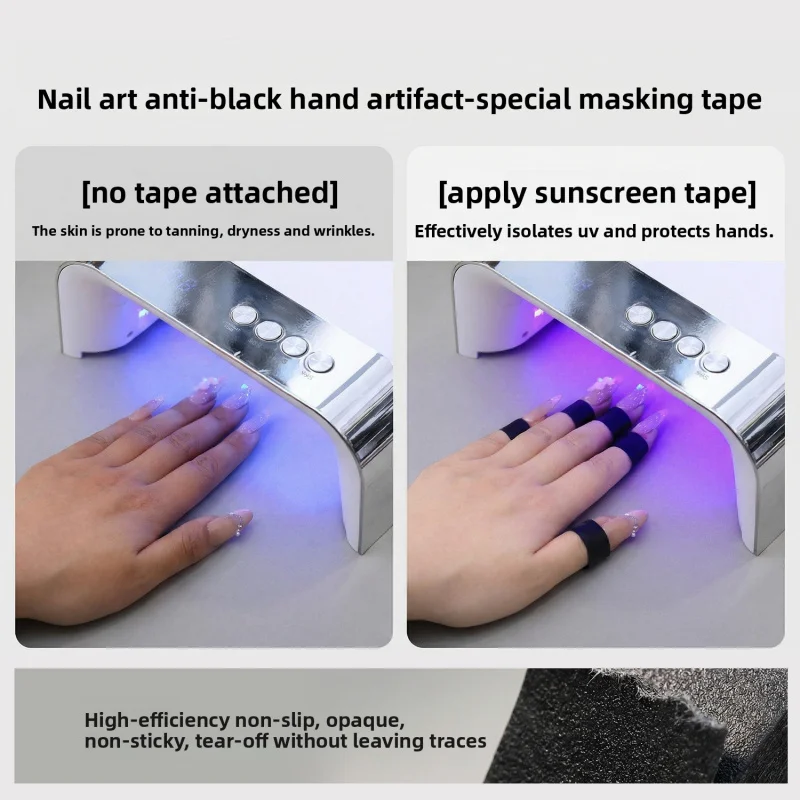 1pc Nail Anti-safeTape Black Roll UV Protection Tape for Gel Nails Prevents Darkening Under LED Lamp Professional Nail Art Tool