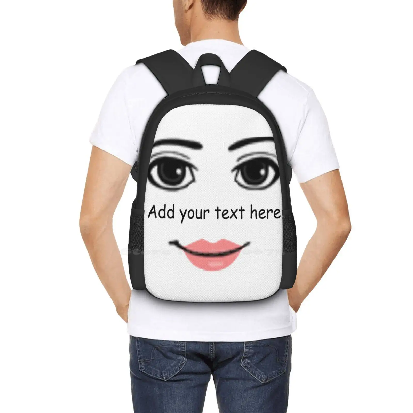 Woman Face Hot Sale Schoolbag Backpack Fashion Bags Woman Face Meme Dank Cursed Gamer