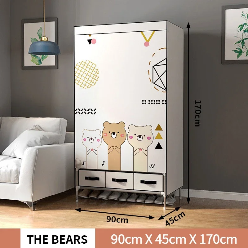 New Simple Wardrobe Personalized Pattern Single Person Multi functional Combination Wardrobe Free Storage Box