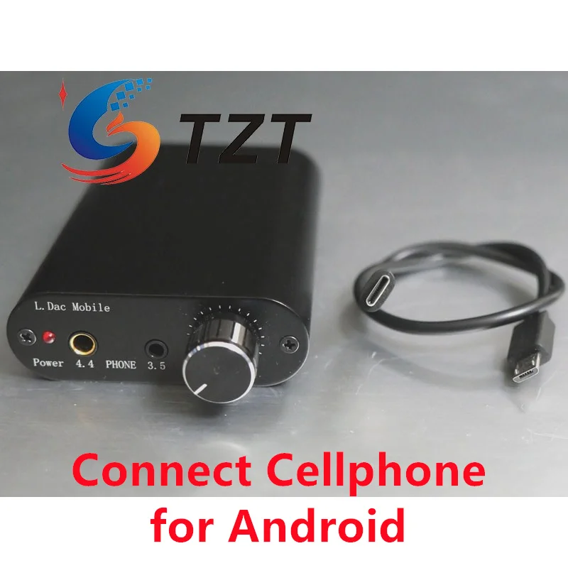 TZT L1387Portable4.4 DAC Headphone Amplifier 4.4mm Balanced Output with Data Cable to Connect Computer/Cellphone for Android