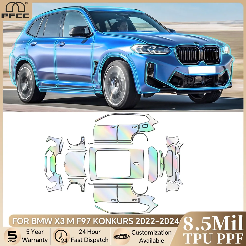 

For BMW X3M F97 Competition 2022-2024 Anti-scratch TPU Paint Protection Film Pre-cut PPF Car Body Clear Bra Resistant Invisible