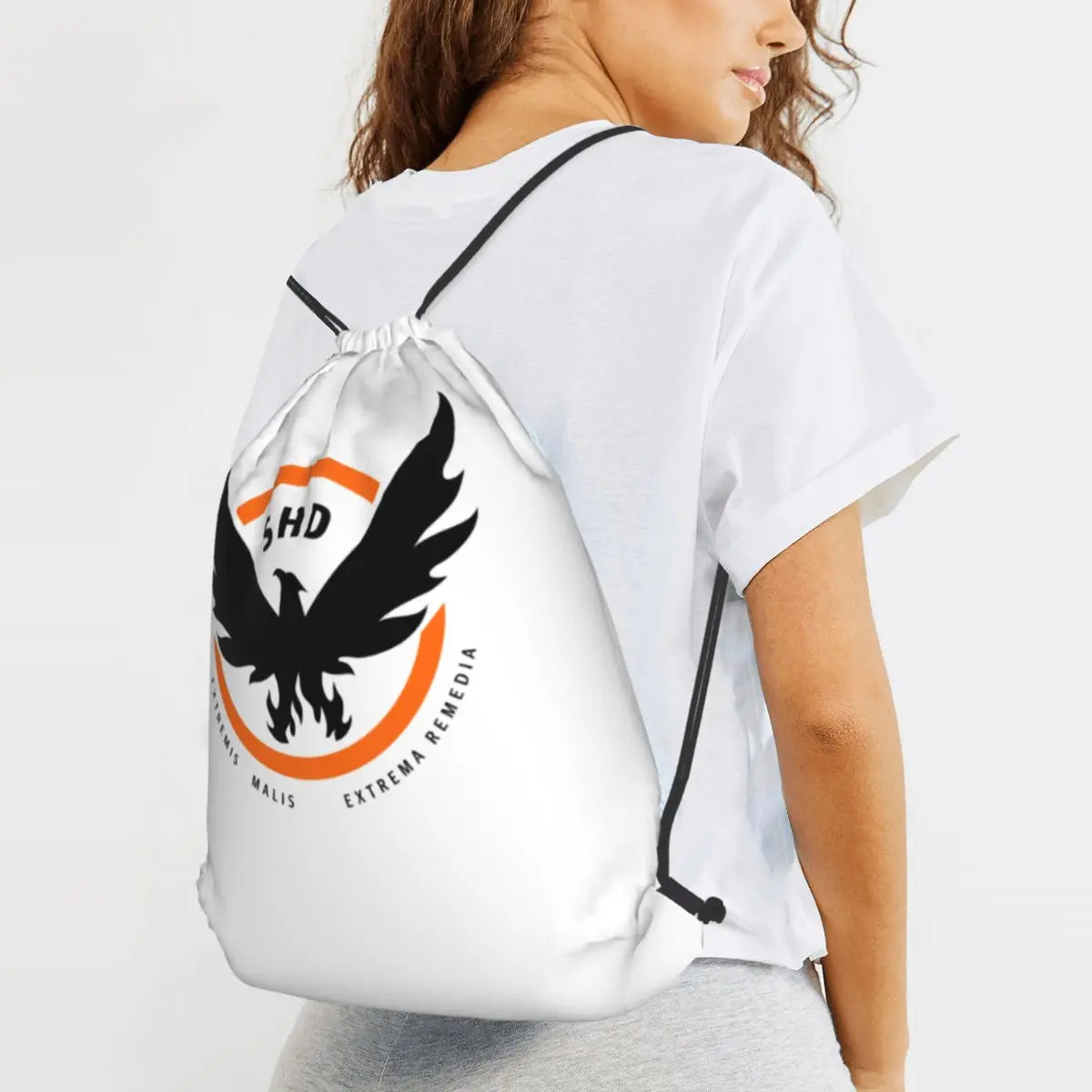 The Division Shd Strategic Homeland Division Backpacks Casual Drawstring Bags Storage Bag Book Bags for Travel School