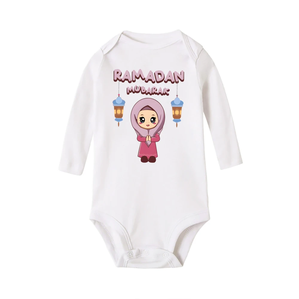 Ramadan Mubarak Baby Romper Muslim Gifts Ramadan Toddler Infant Bodysuit Cute Islamic Baby Rompers Muslim Infant Clothing